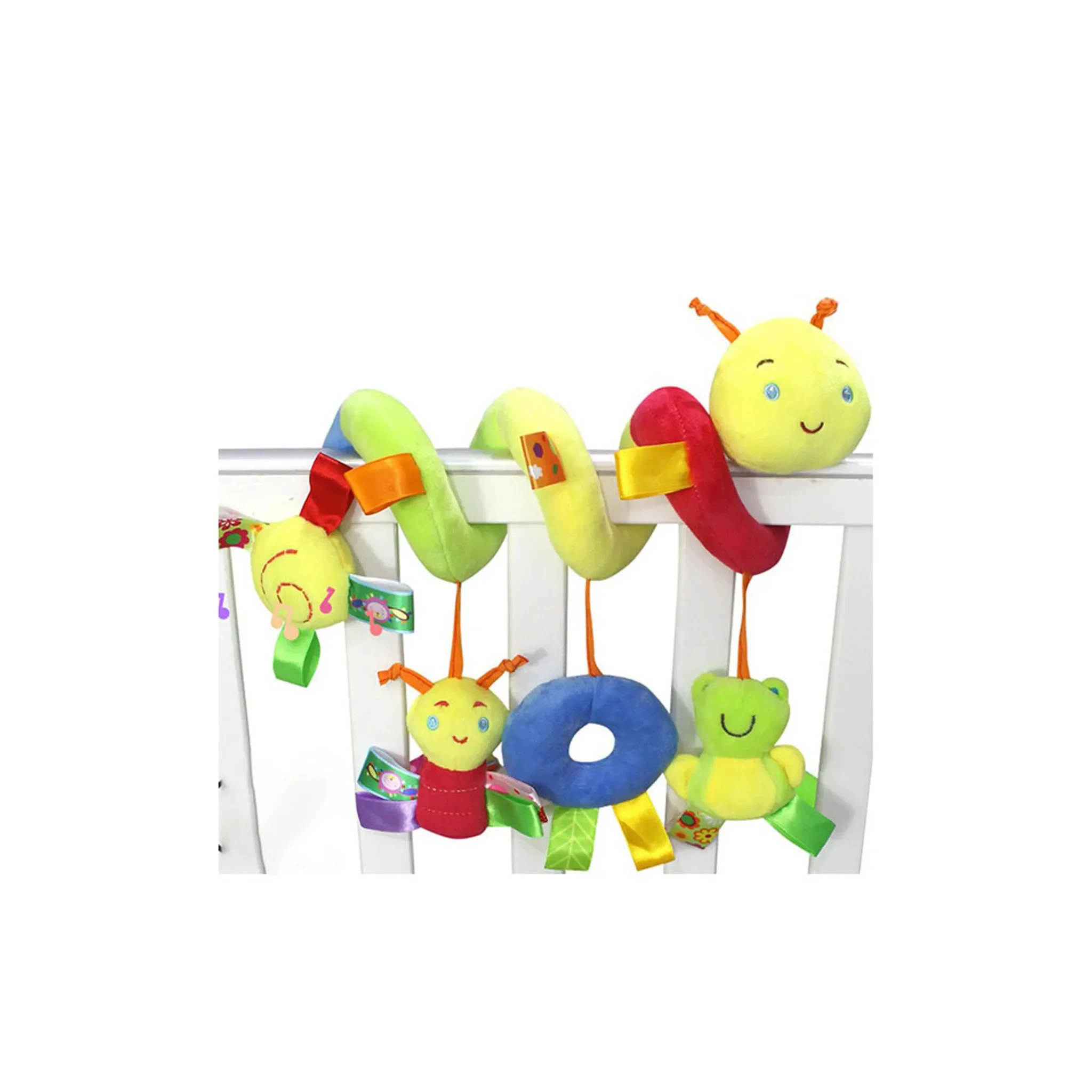 Infant Baby Wurm Krippe Bett Um Rassel Glocke Cartoon Kinderwagen Hängen Gefüllte Wrap Spirale Sicherheit Spielzeug